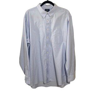 Stafford Men's Shirt Travel Wrinkle-Free Oxford Button Down Flamingo Size 18